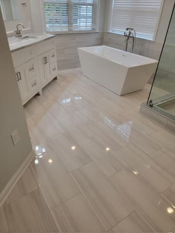 Polished tile floor by Ventura Home Improvement