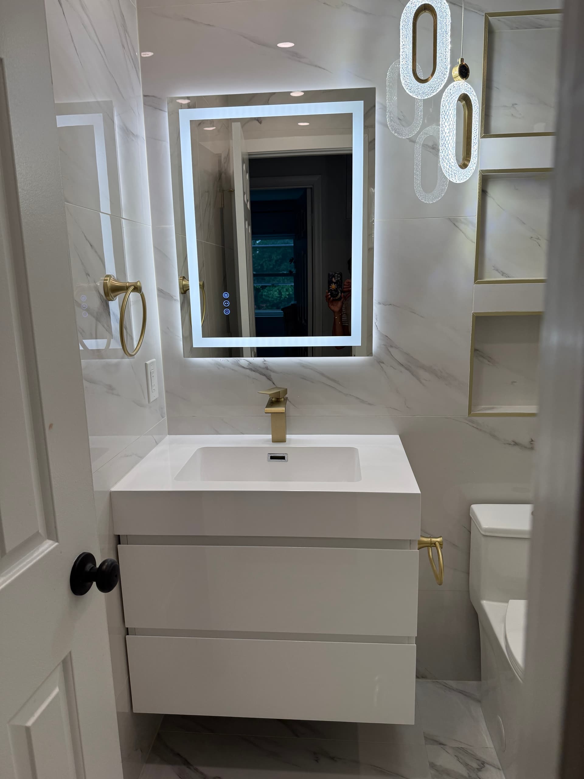 Custom vanity with mirror and lighting Northern Virginia