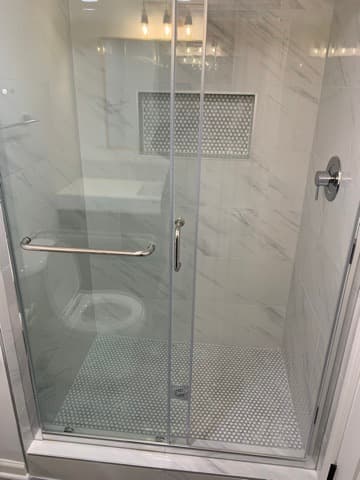 Custom shower build with large format tile Northern Virginia