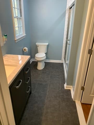 Polished large format tile flooring installation Northern Virginia