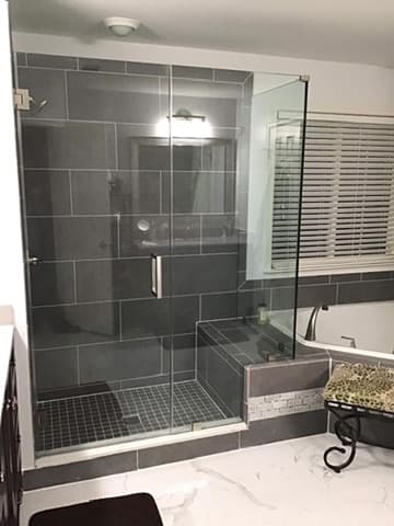 Walk-in shower with frameless glass Northern Virginia