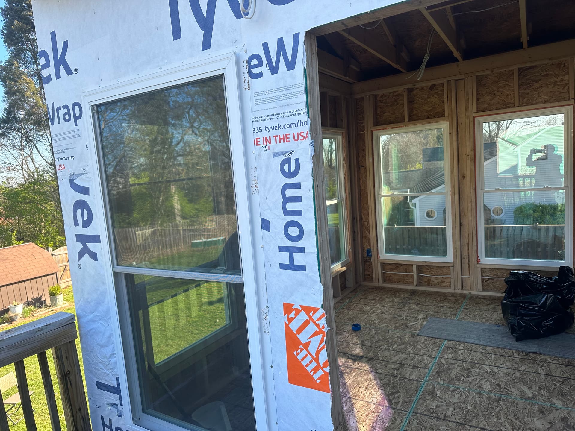 Structural framing and exterior addition Northern Virginia