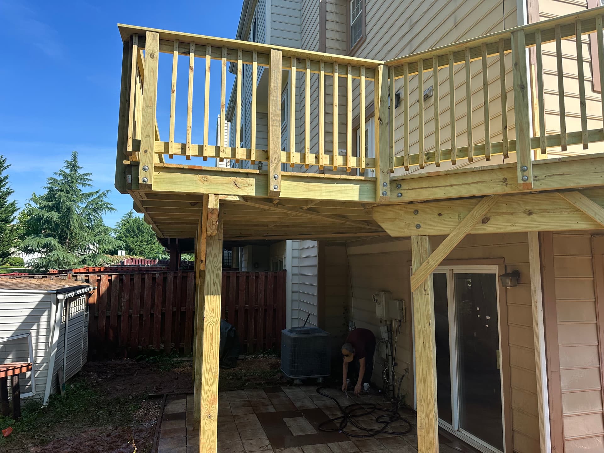 Completed deck construction Northern Virginia