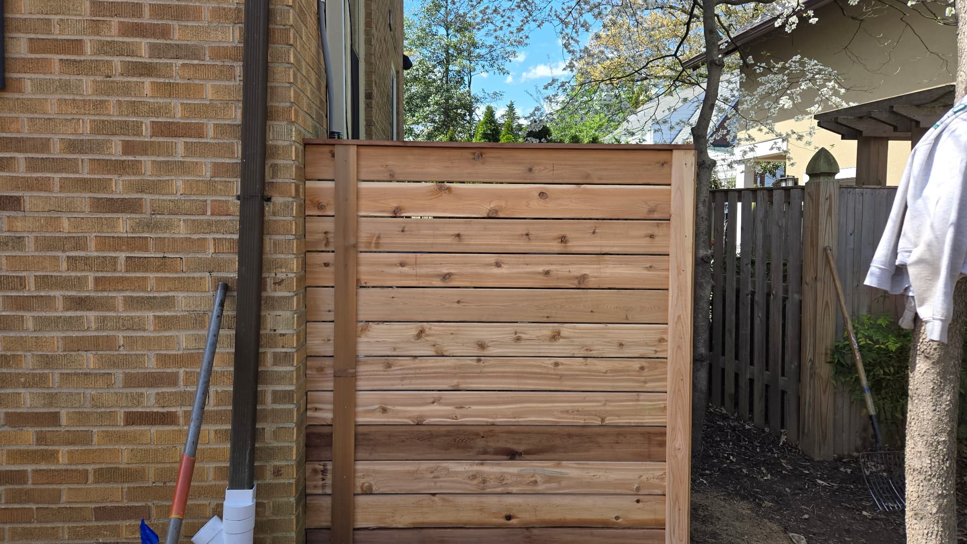 Cedar fence panel detail showing natural grain and finish