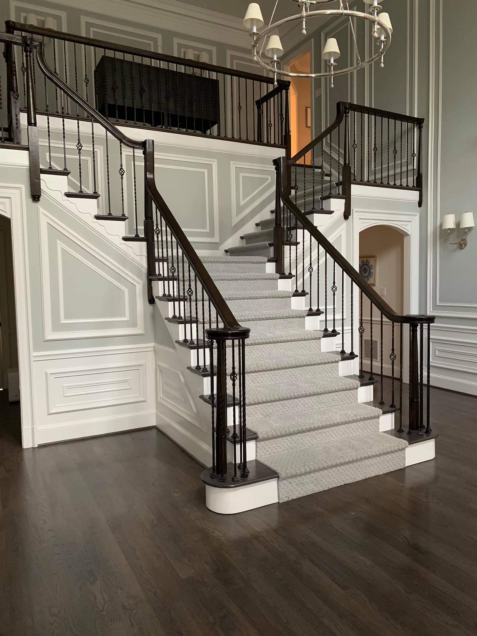 Elegant custom staircase renovation Northern Virginia