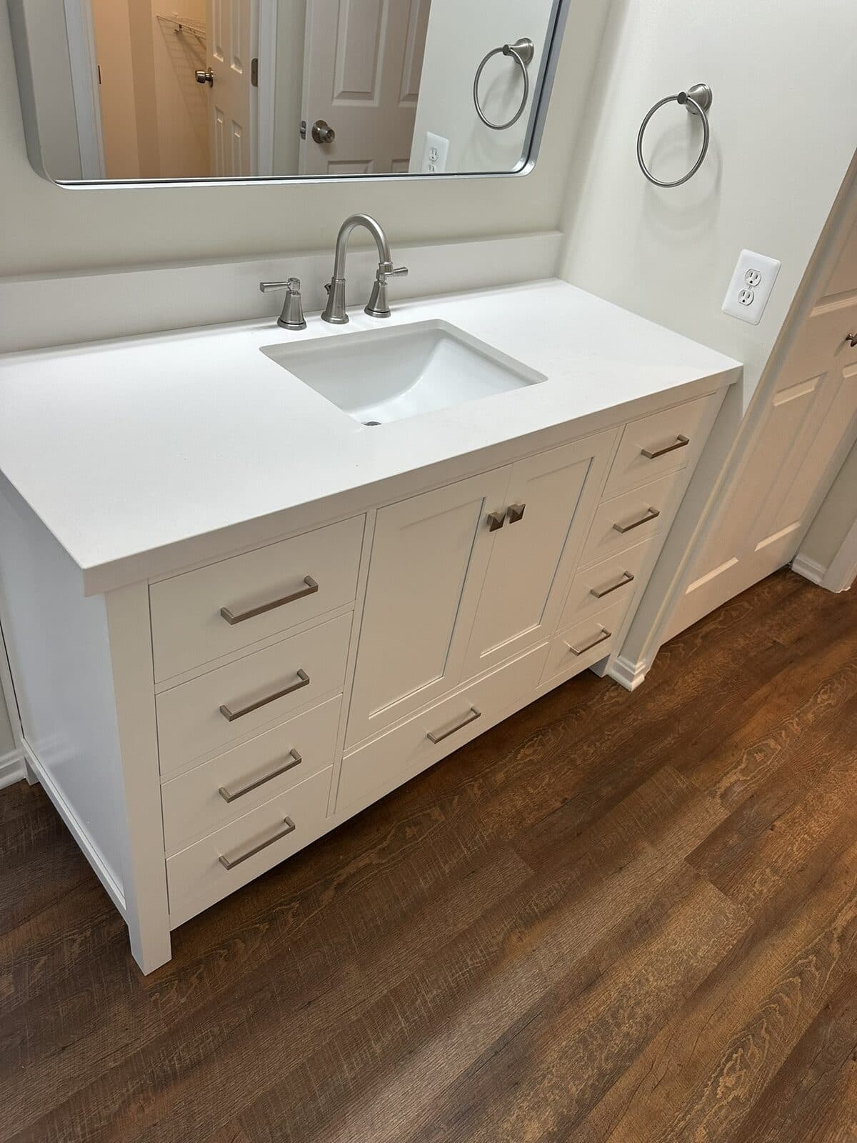 Custom white vanity with countertop Northern Virginia