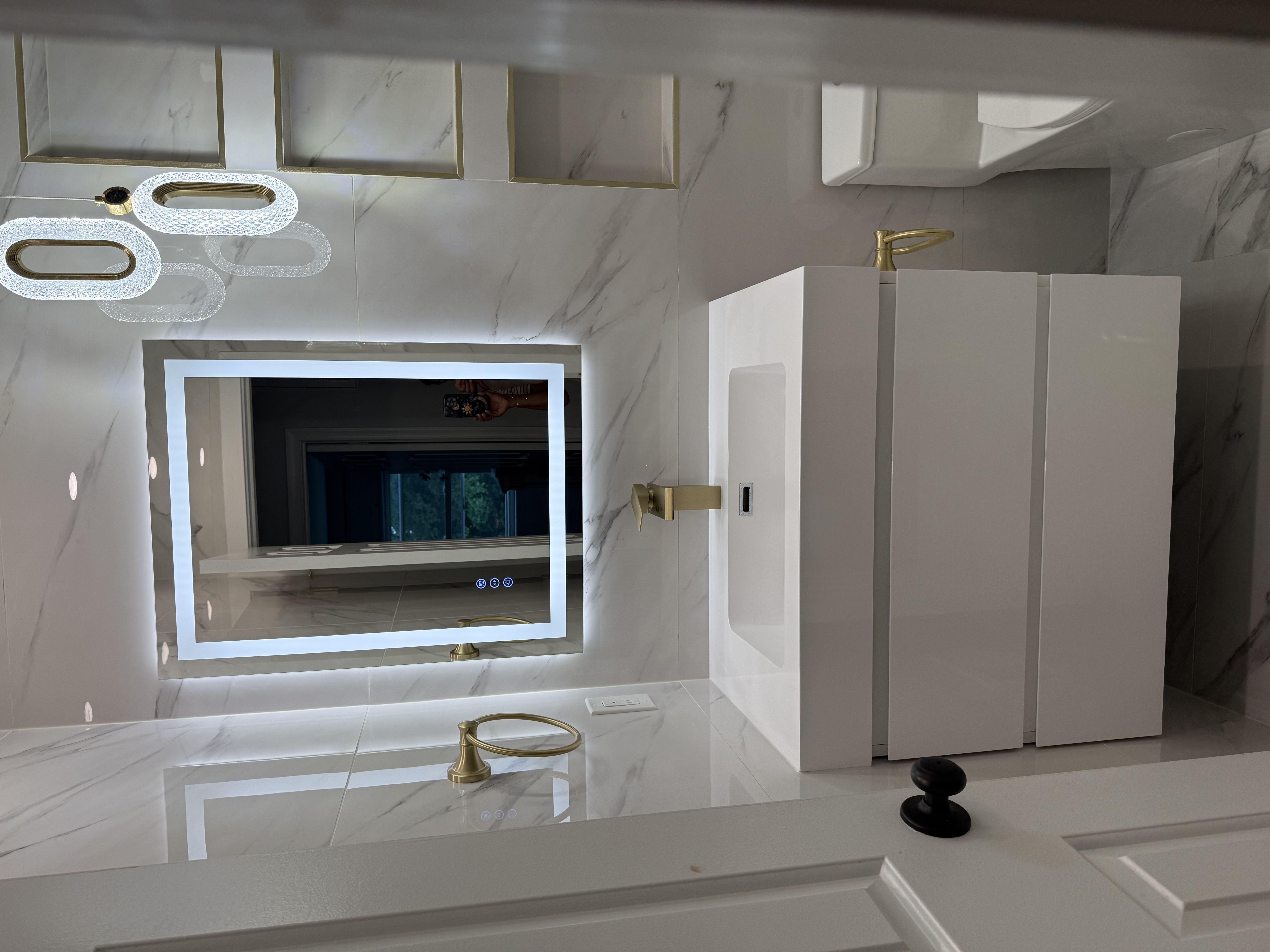 Custom vanity with mirror and lighting Northern Virginia