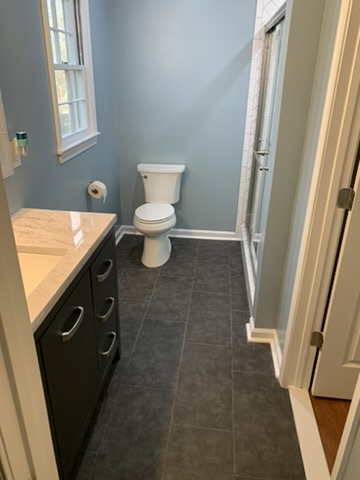 Polished large format tile flooring installation Northern Virginia